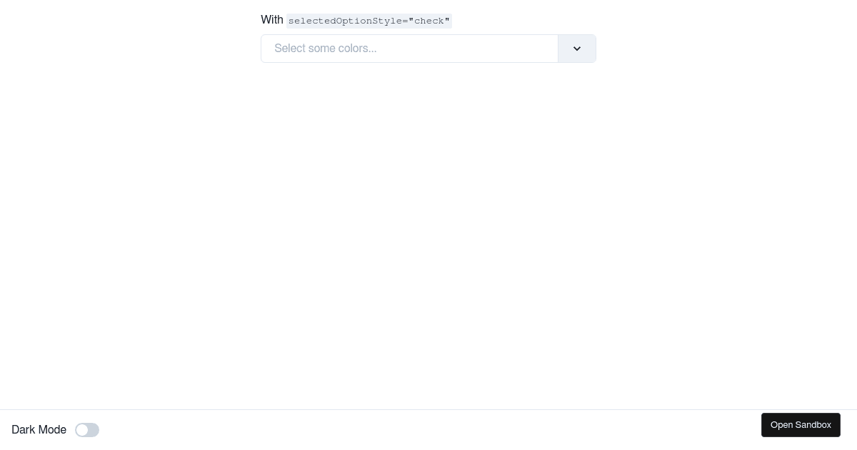 chakra-react-select border selectedOptionStyle multi example - Codesandbox