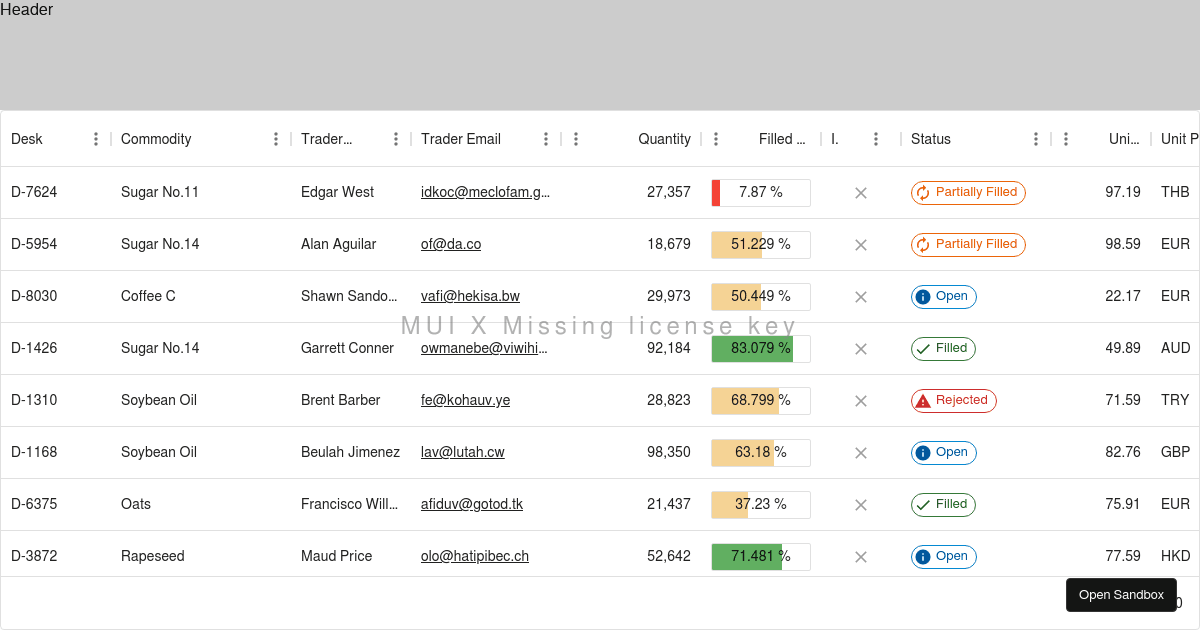 mui-grid-pro - Codesandbox