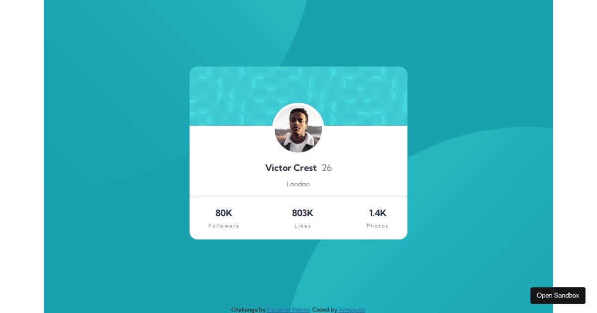 profile card component - Codesandbox