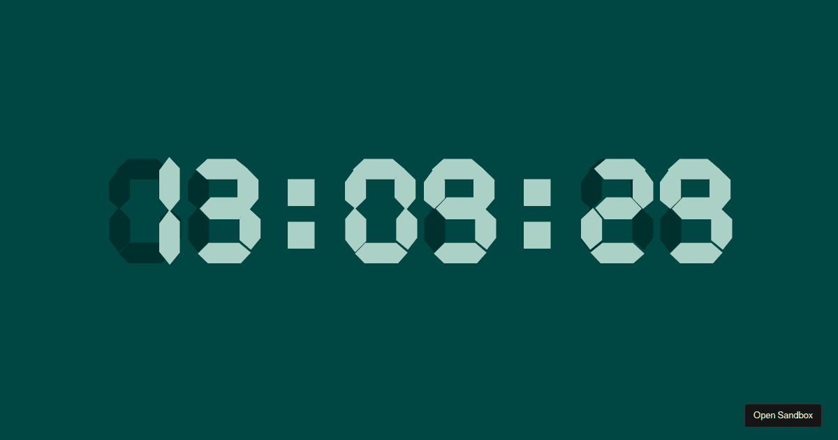 Faux Digital Clock Effect - Codesandbox