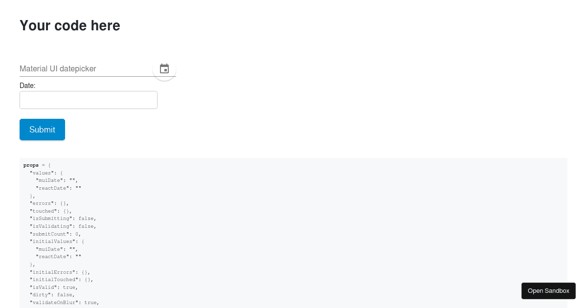 Formik Codesandbox Template - Codesandbox