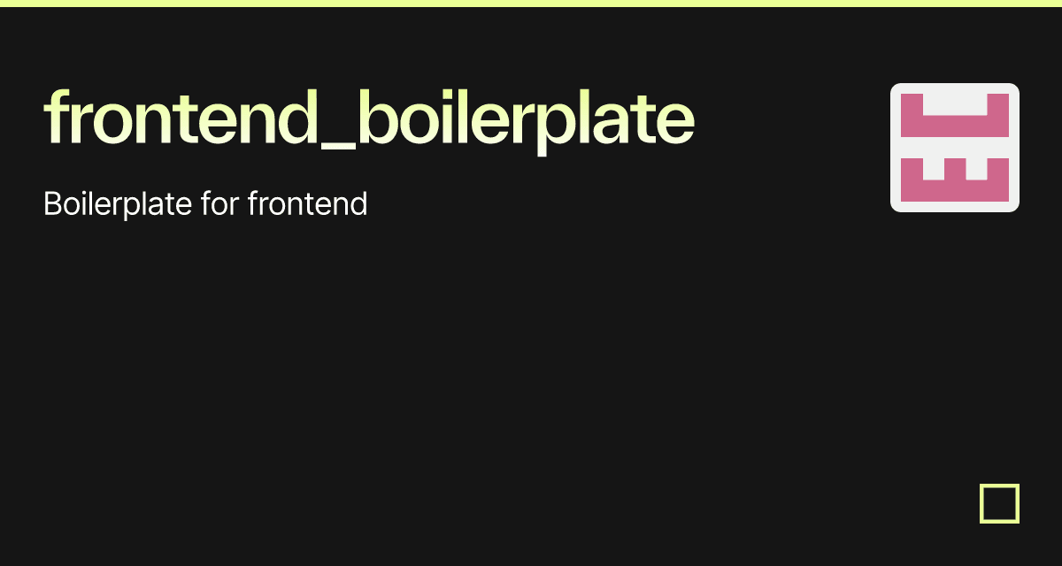 frontend_boilerplate - Codesandbox