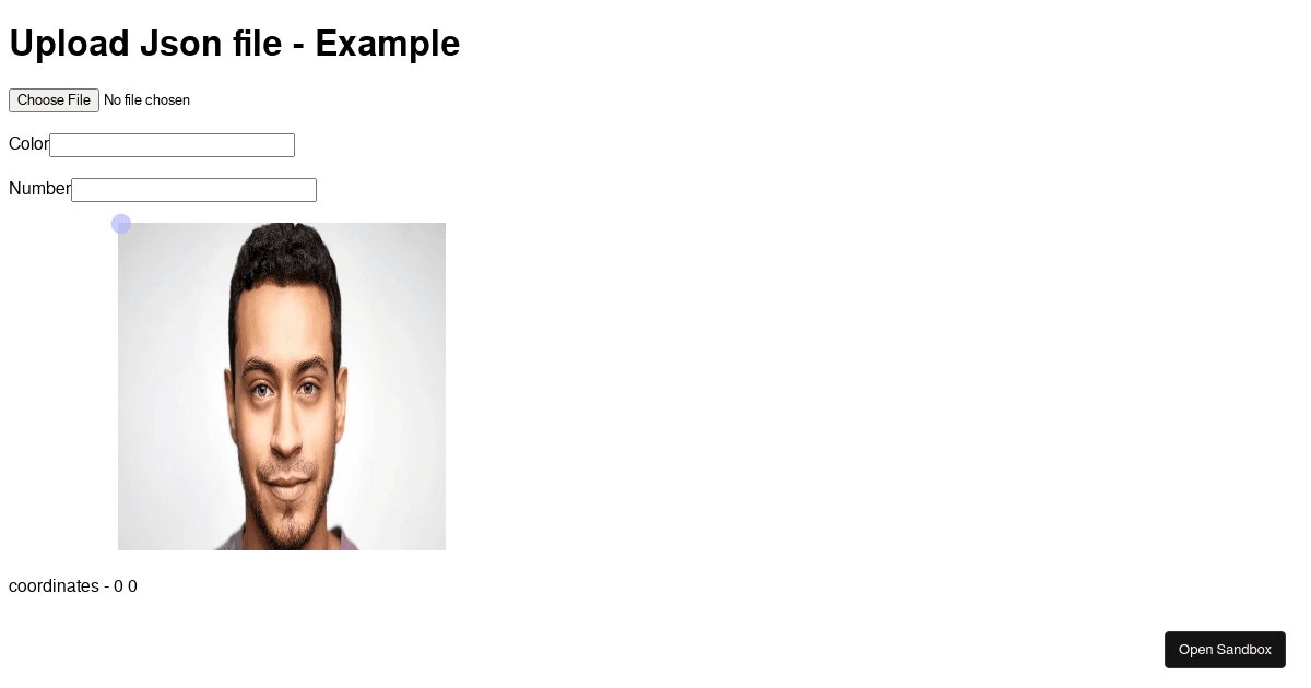 Json upload and editor - Codesandbox