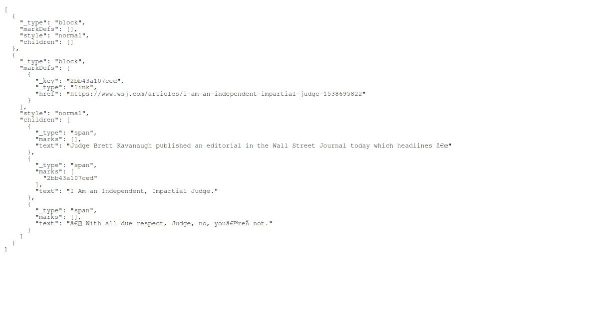 Deserializing HTML to Portable Text demo - Codesandbox
