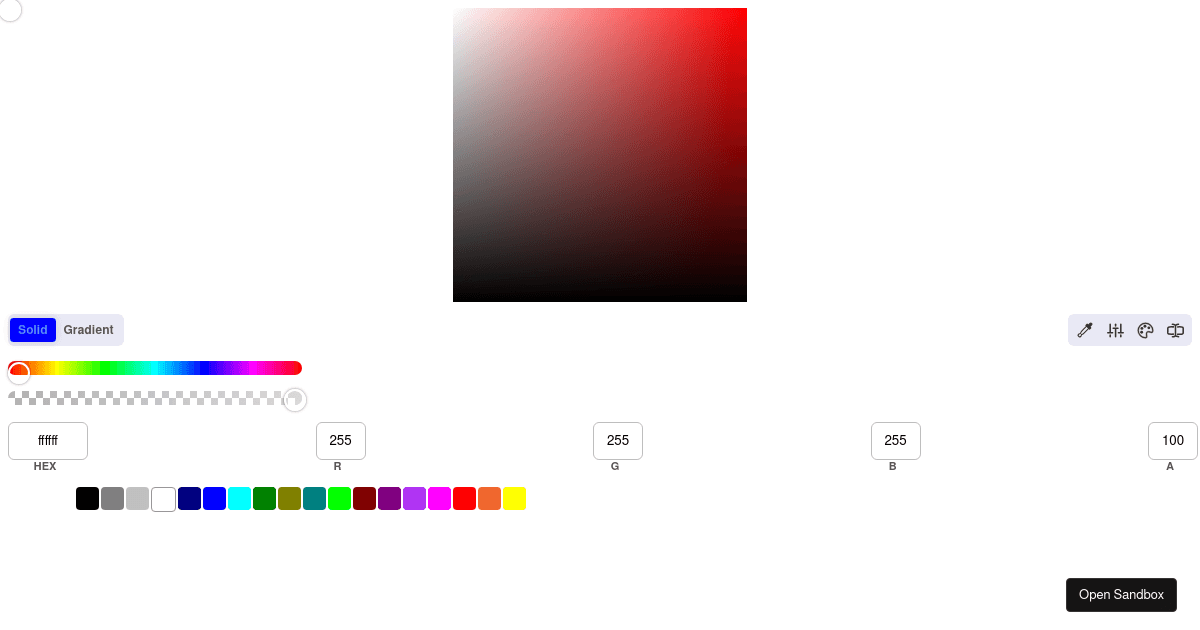 react colorpicker gradient (forked) - Codesandbox