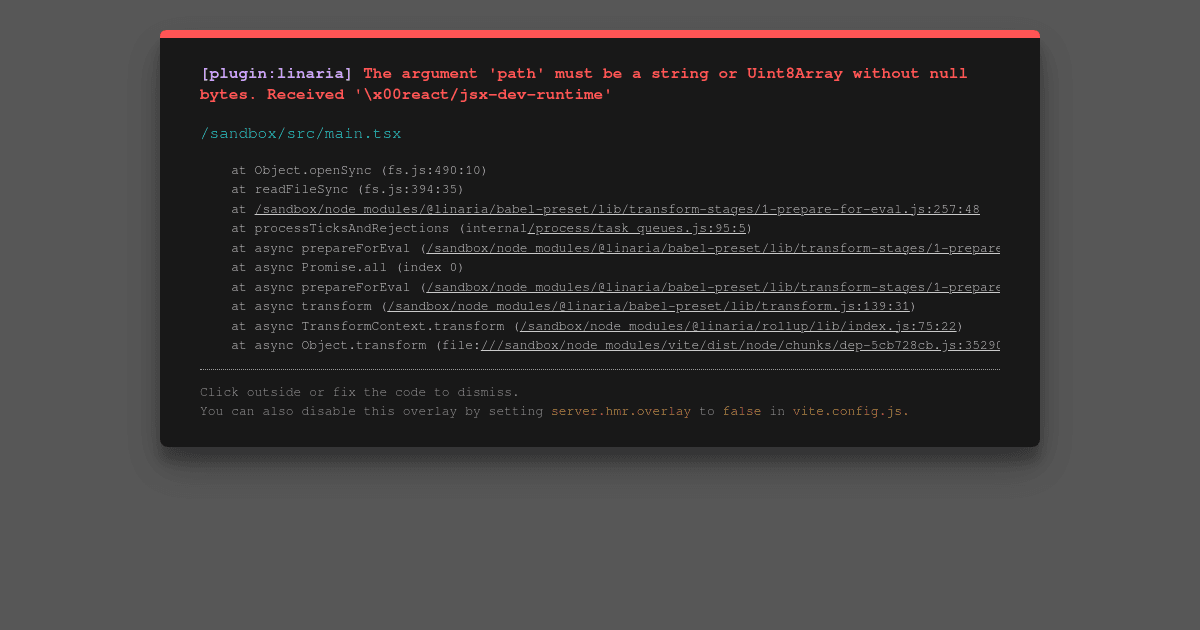 linaria-fails-on-4.1.2 - Codesandbox