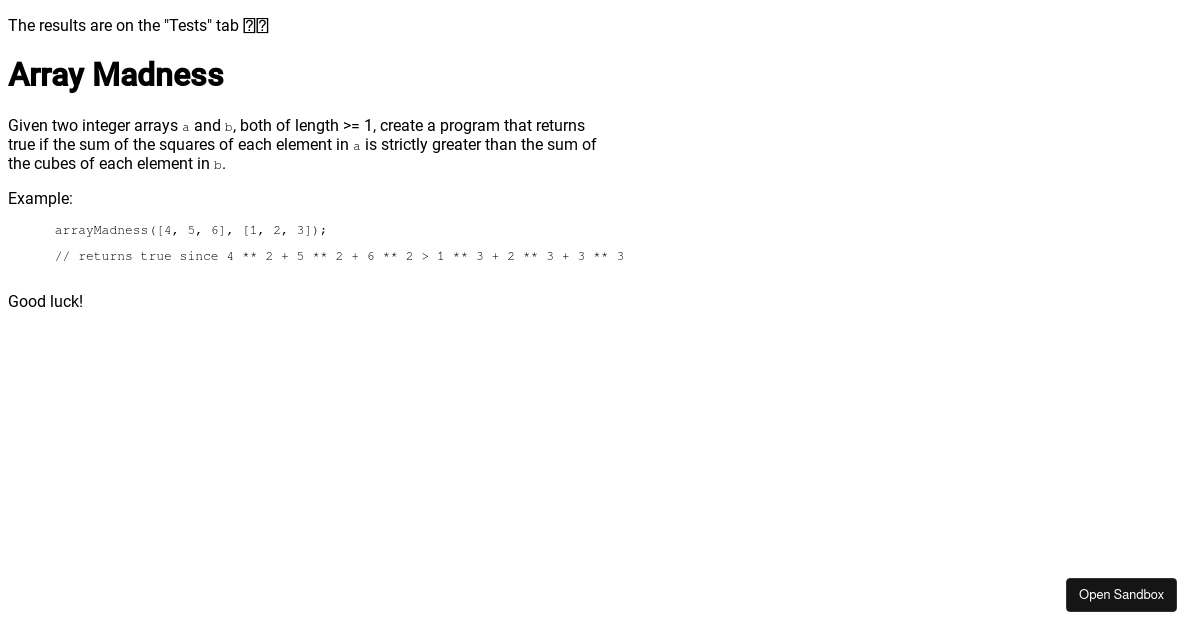 array-madness - Codesandbox