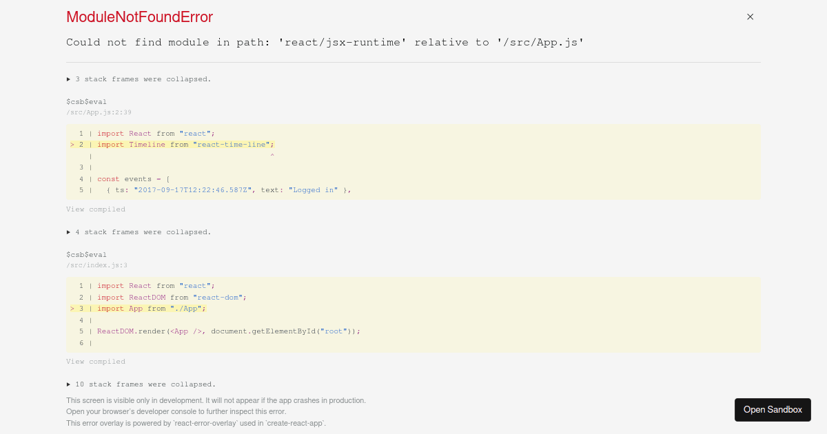 React Timeline (forked) - Codesandbox
