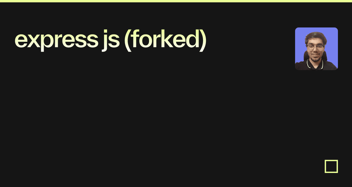 express js (forked) - Codesandbox