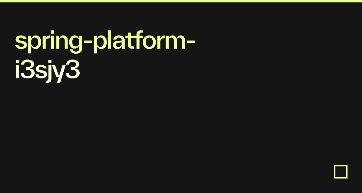 springplatformi3sjy3 Codesandbox