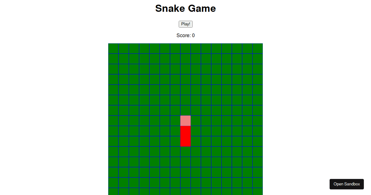 Snake Game - Codesandbox