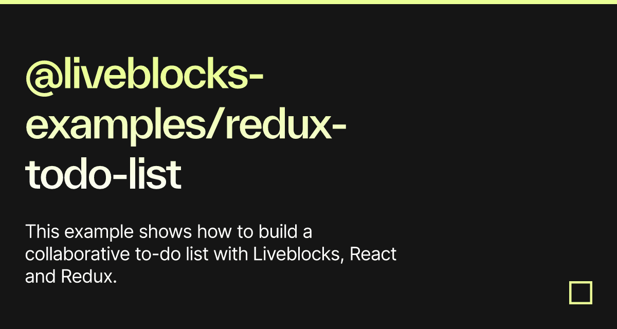 @liveblocks-examples/redux-todo-list - Codesandbox