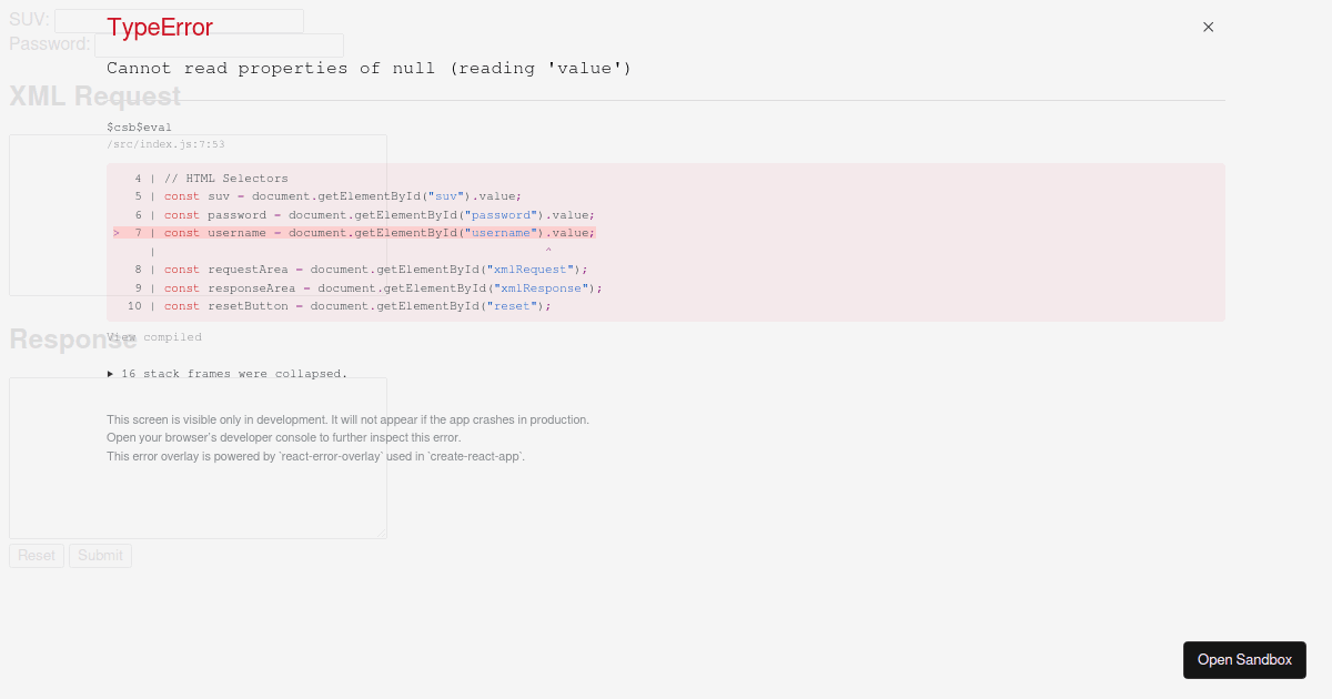 Internal Soap Request Codesandbox