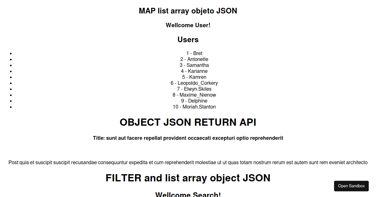 REACT MAP LIST API DATA 2021 - Codesandbox