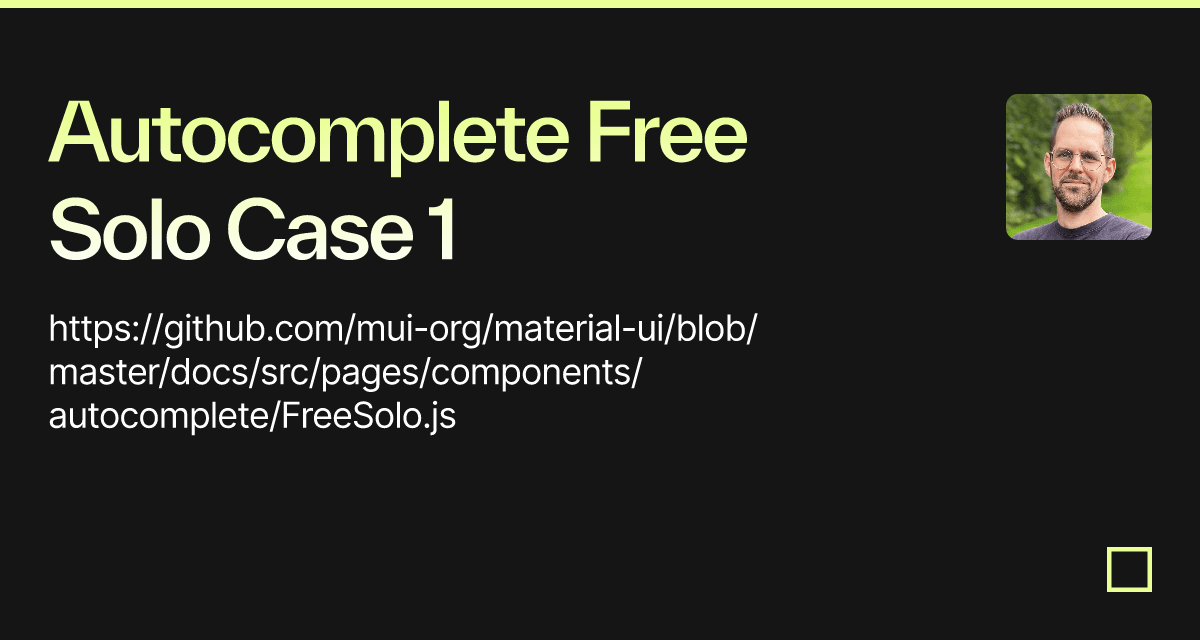 Free Solo Case 1 Codesandbox