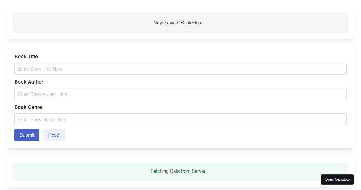 CRUD using API - Codesandbox