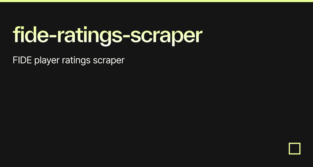 fide-ratings-scraper - Codesandbox