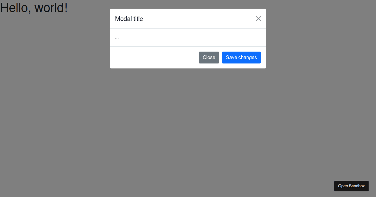 Open bootstrap v5 modal programmatically codesandbox