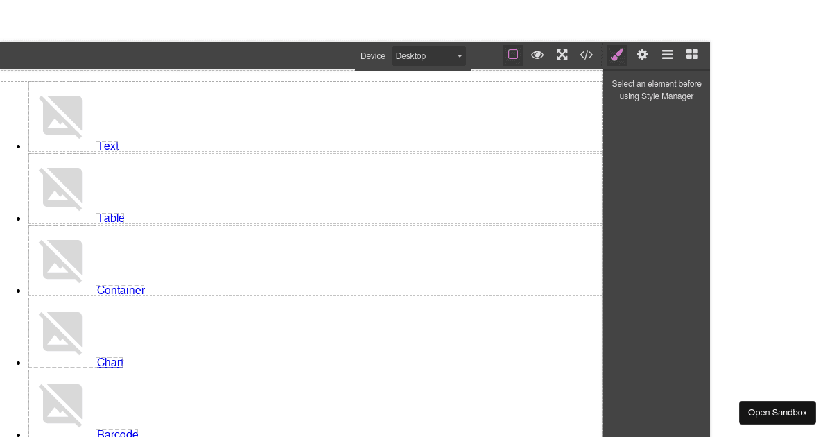 Vue GrapesJS (forked) Codesandbox