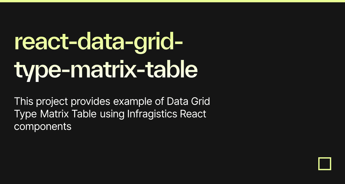 react-data-grid-type-matrix-table - Codesandbox