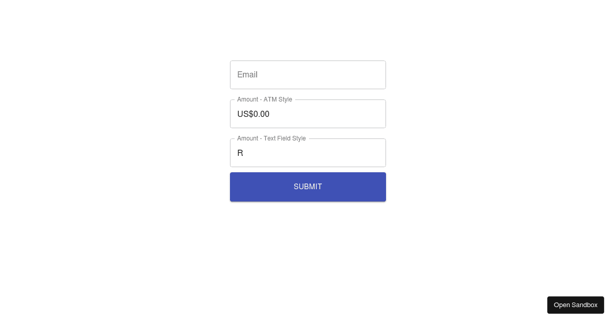 Material-UI Currency Fields with Formik (forked) - Codesandbox