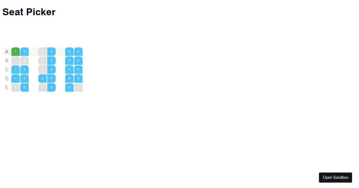 SeatPicker Codesandbox