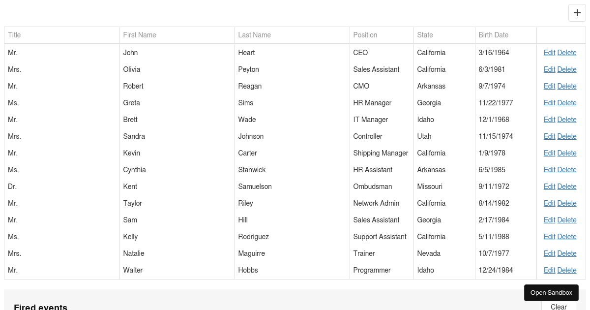 Row Editing and Editing Events - DevExtreme Data Grid - Codesandbox