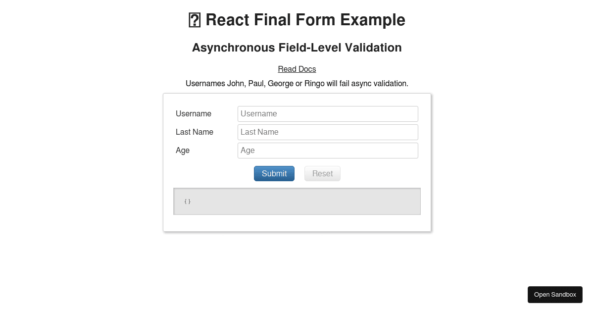 🏁 React Final Form - Asynchronous Field-Level Validation Example ...