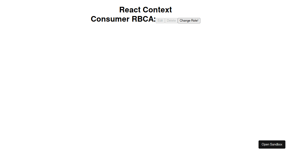 React Context API Role Based Access Control (forked) Codesandbox