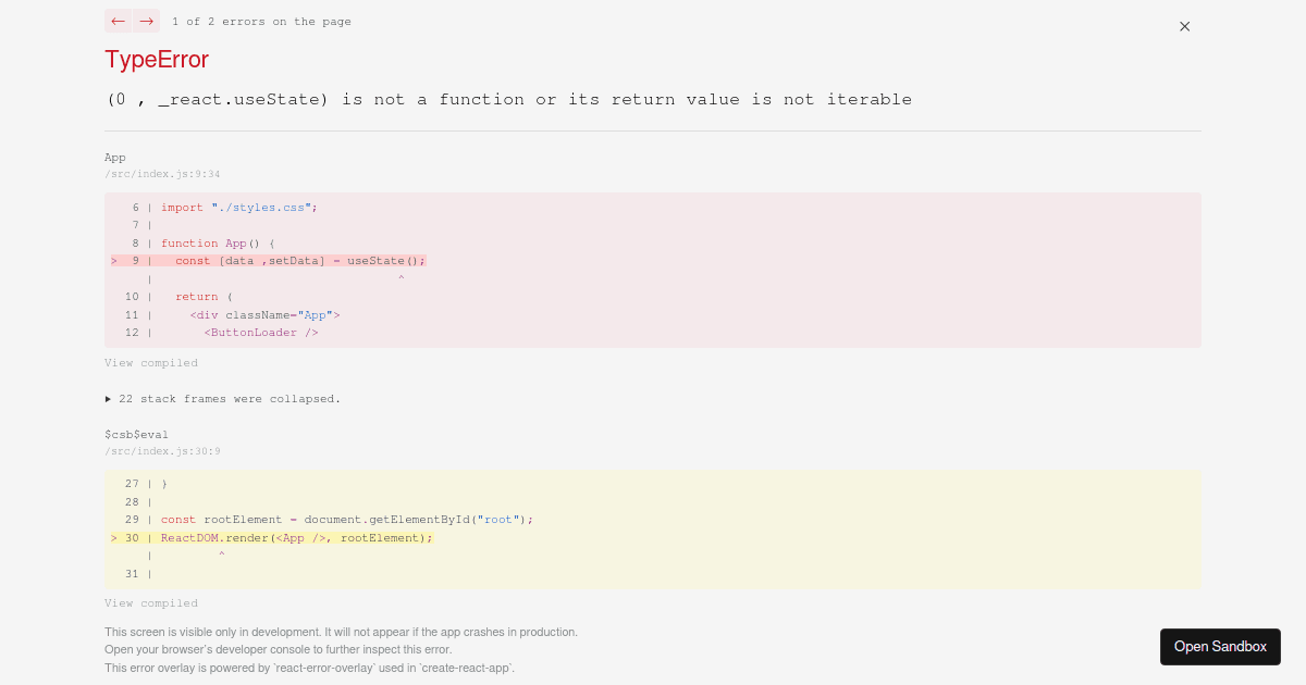 Button with loading spinner in reactjs (forked) - Codesandbox
