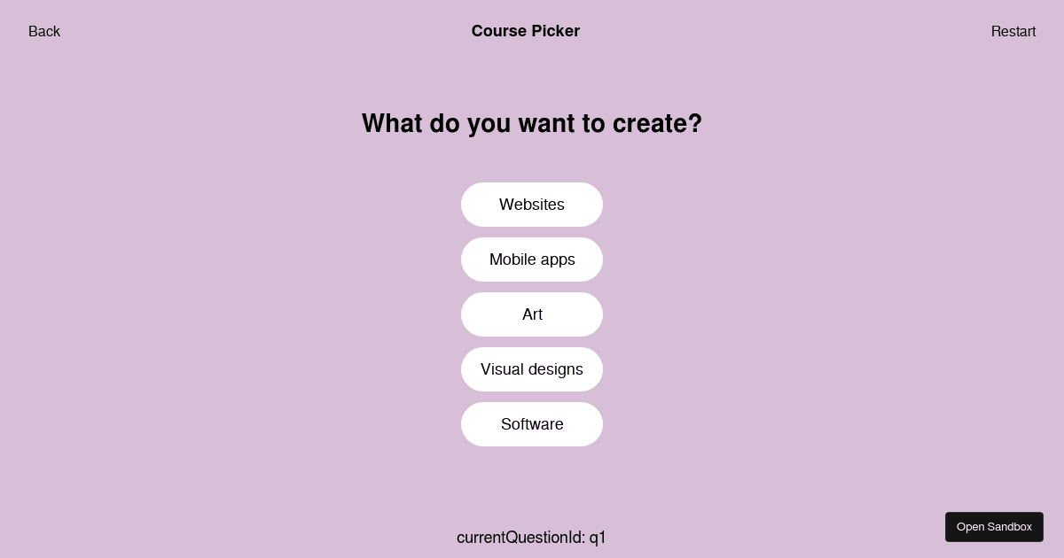 course-picker with typescript! - Codesandbox