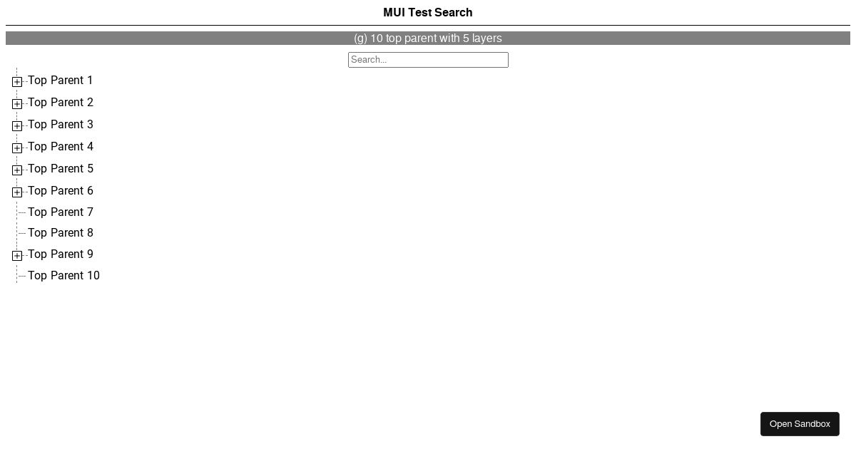 MUI Test Search - Codesandbox