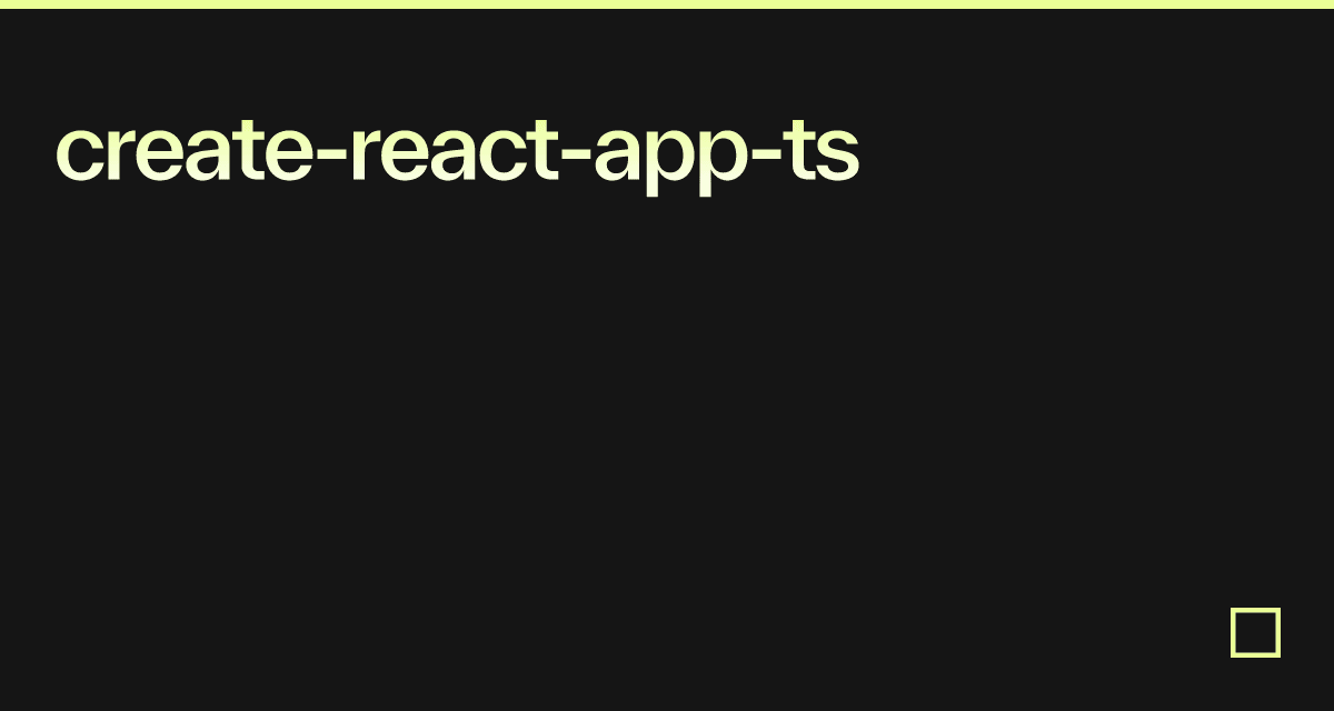 create new react app ts