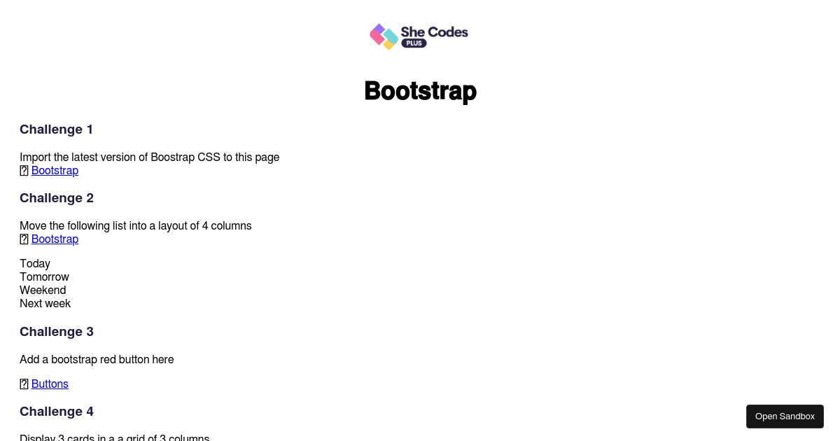 bootstrap - Codesandbox