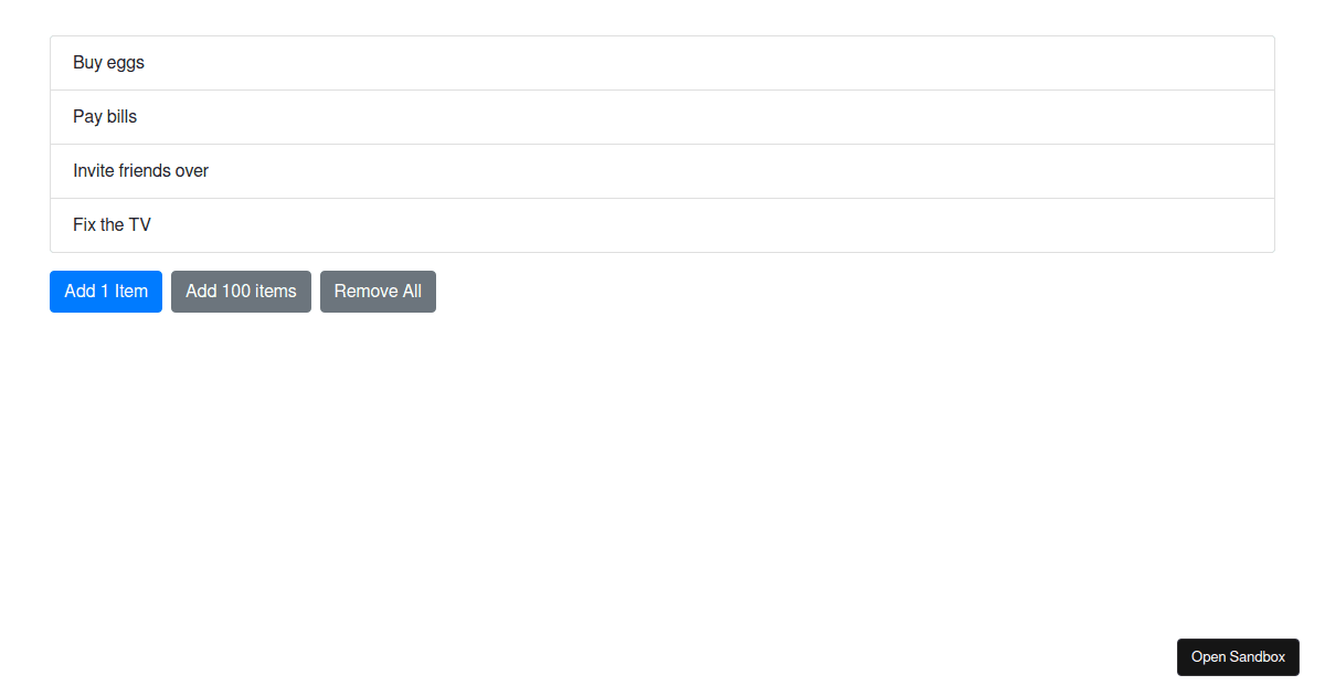 TransitionGroup Component - Codesandbox