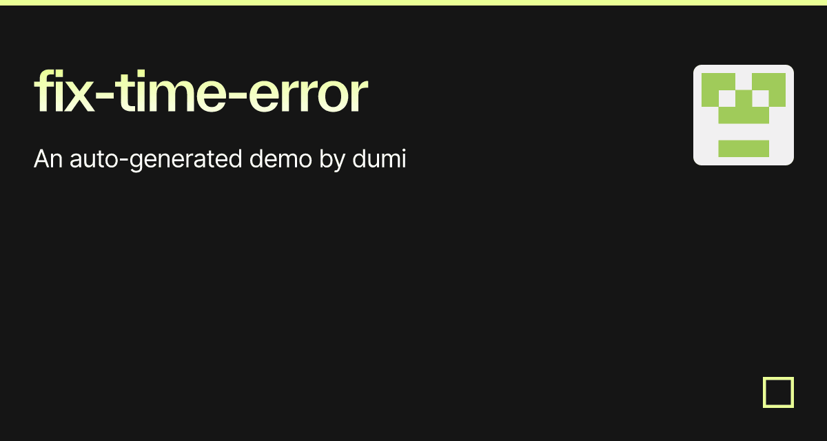 Fix time error Codesandbox