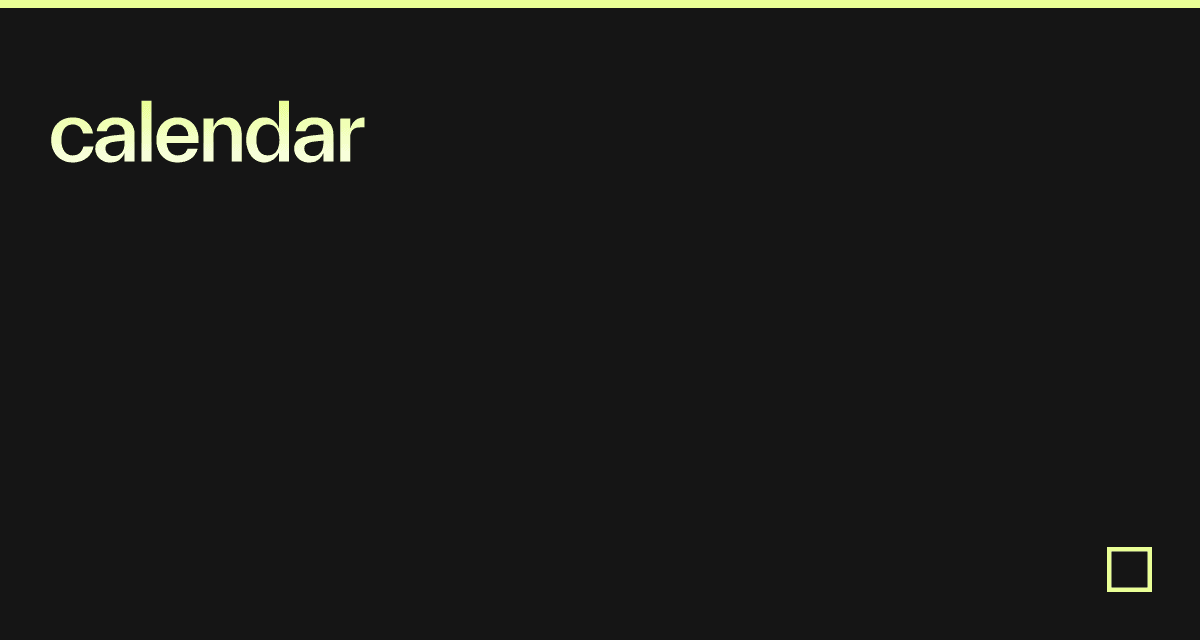 calendar - Codesandbox