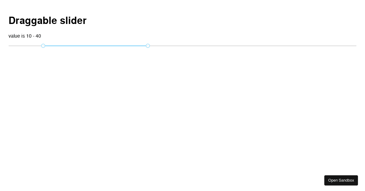 draggable slider - Codesandbox