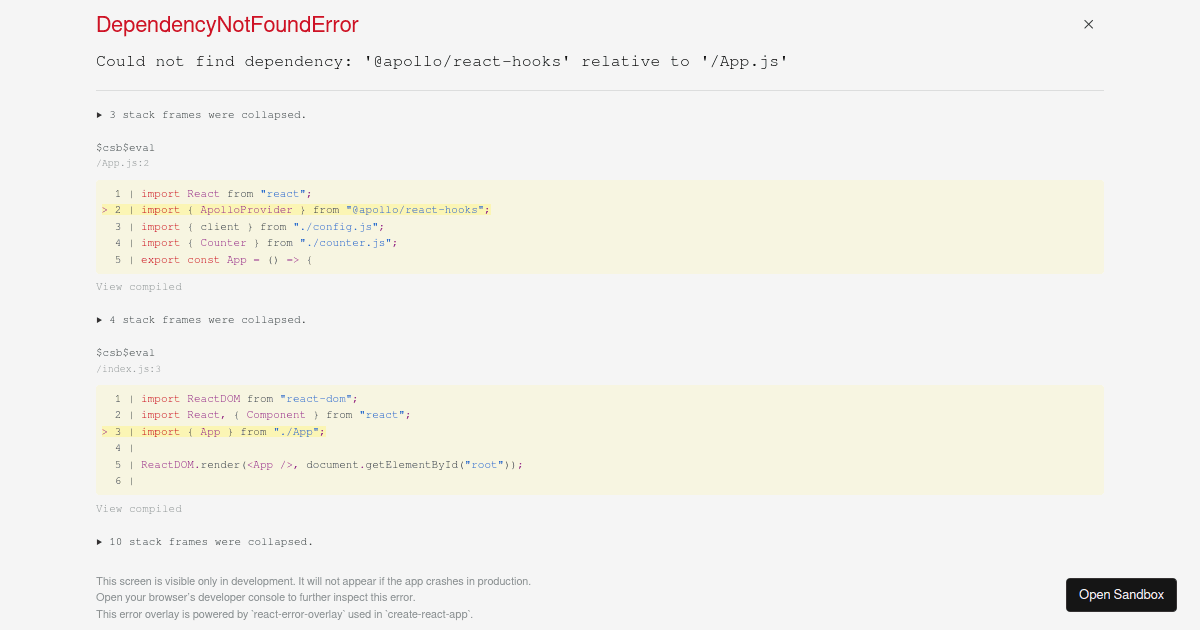 React example - Codesandbox