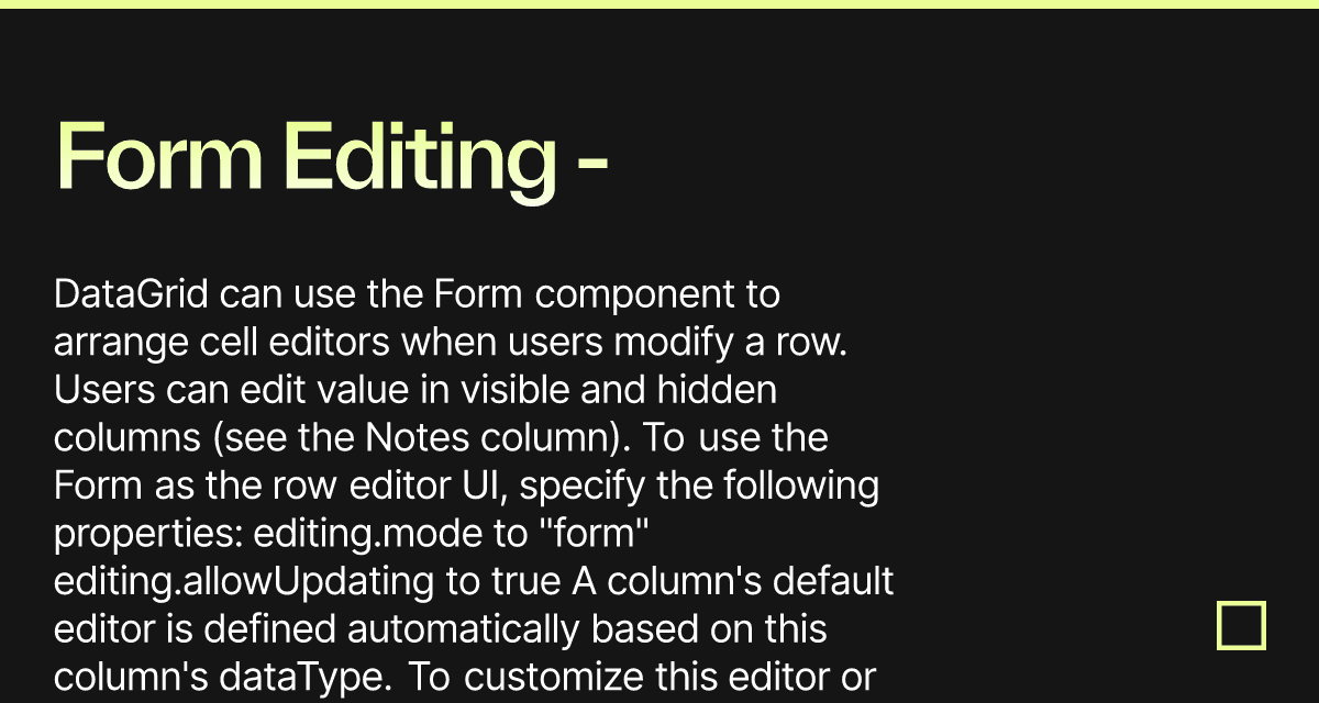 Form Editing - DevExtreme Data Grid - Codesandbox