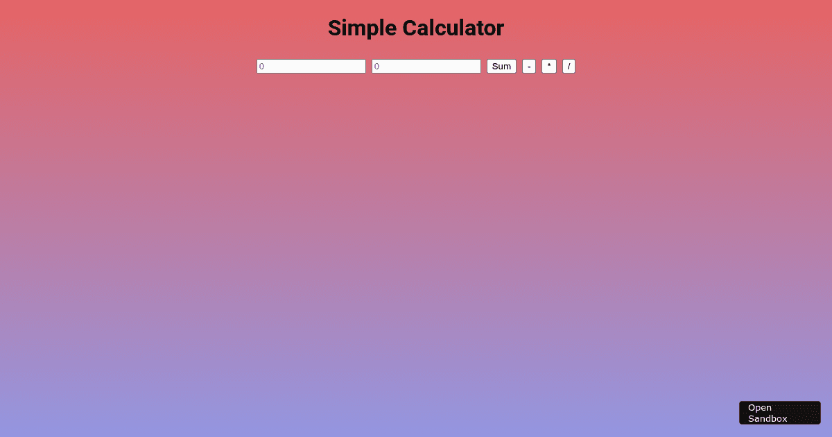 Simple calculator - Codesandbox
