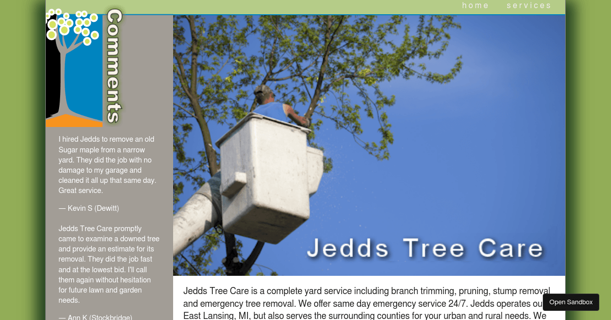 DM120 Project 1: Jedds Tree Care - Codesandbox