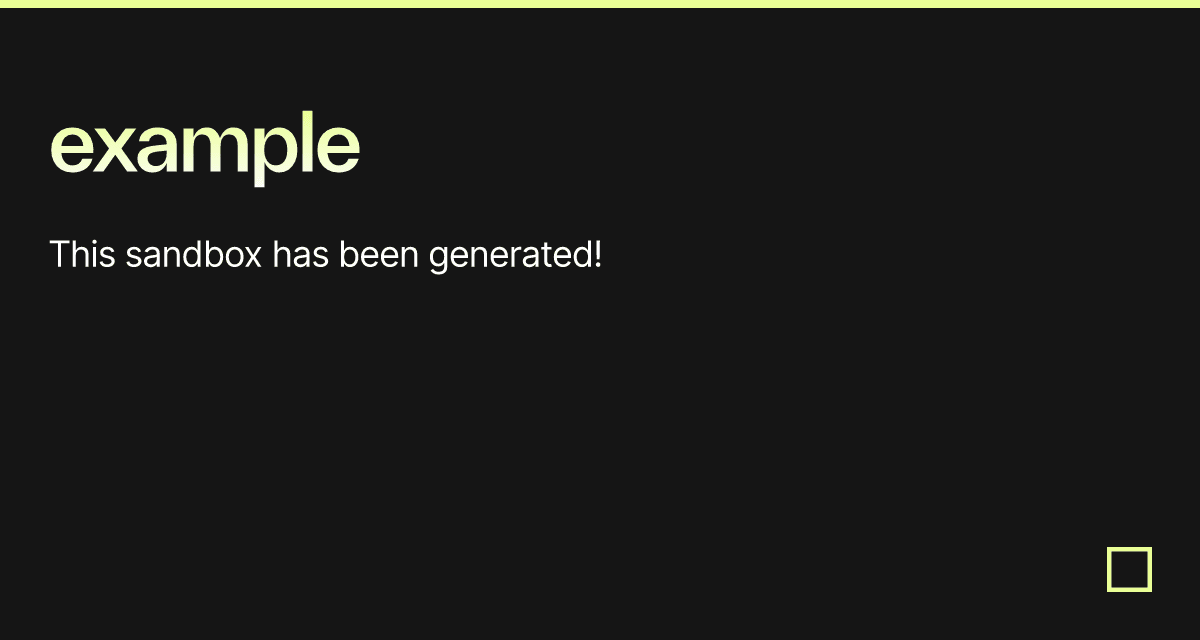 Sand Box Computer Code Example example - Codesandbox