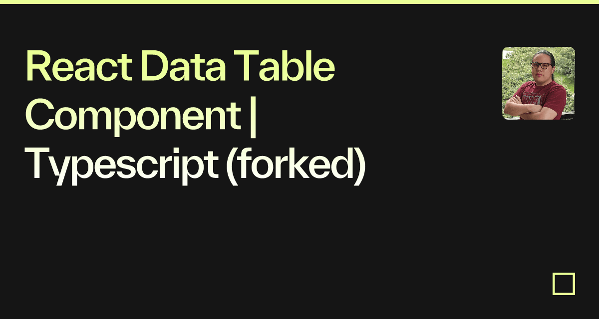 React Data Table Component | Typescript (forked) - Codesandbox
