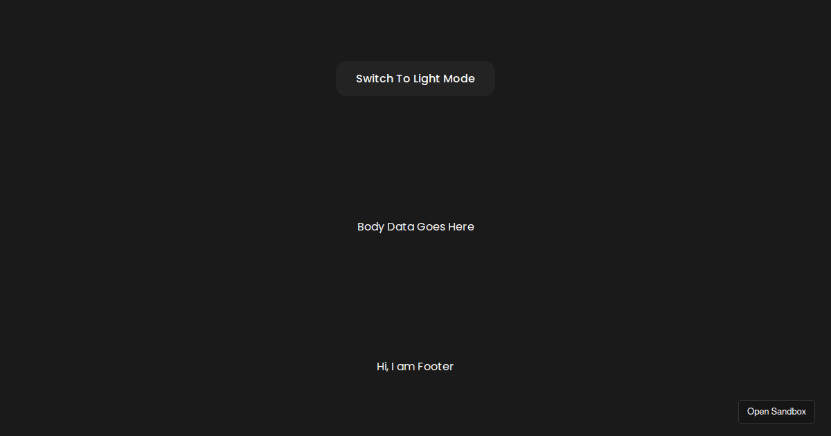 React LightDark Mode Switch Codesandbox