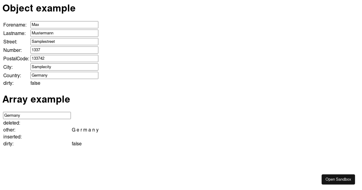 change-checker example using Vue (forked) - Codesandbox