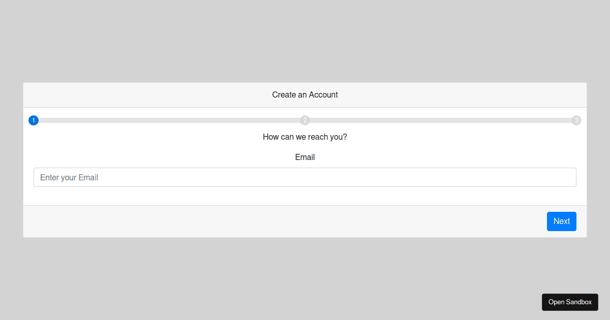 Multi-Step React Form - Codesandbox
