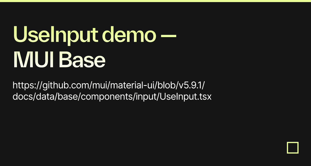 UseInput demo — MUI Base - Codesandbox