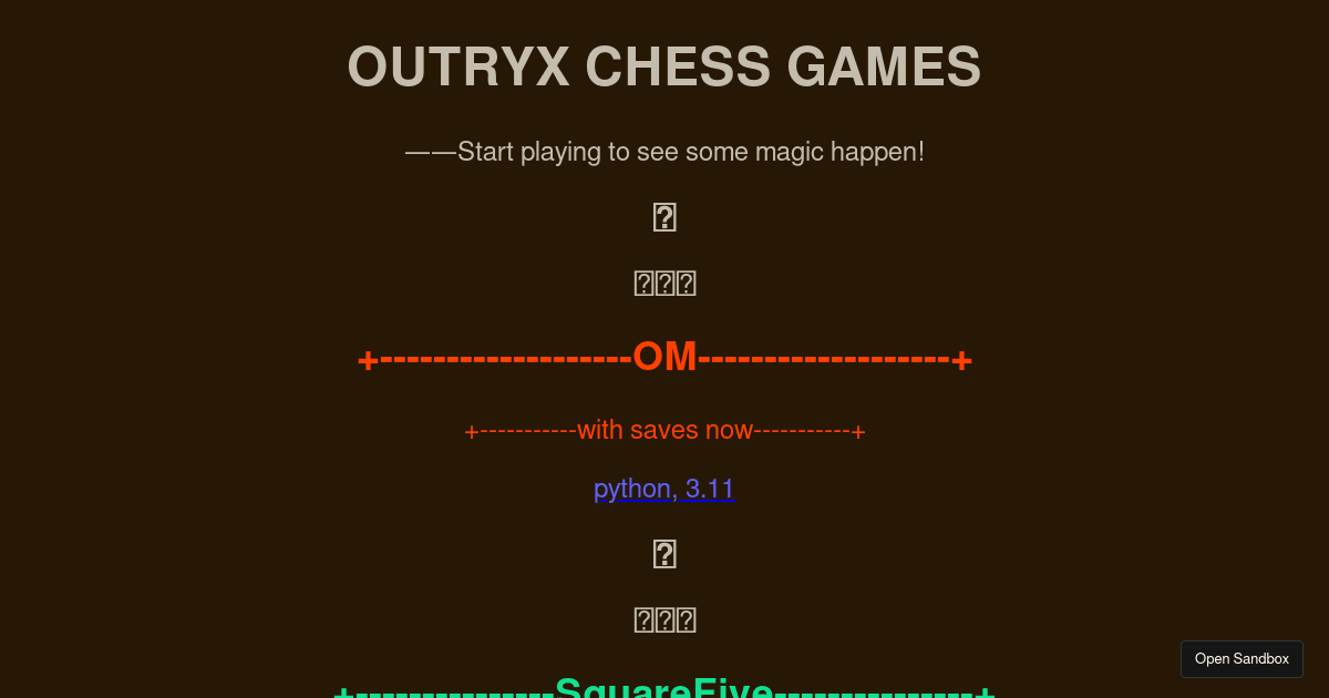 outryx chess games - Codesandbox