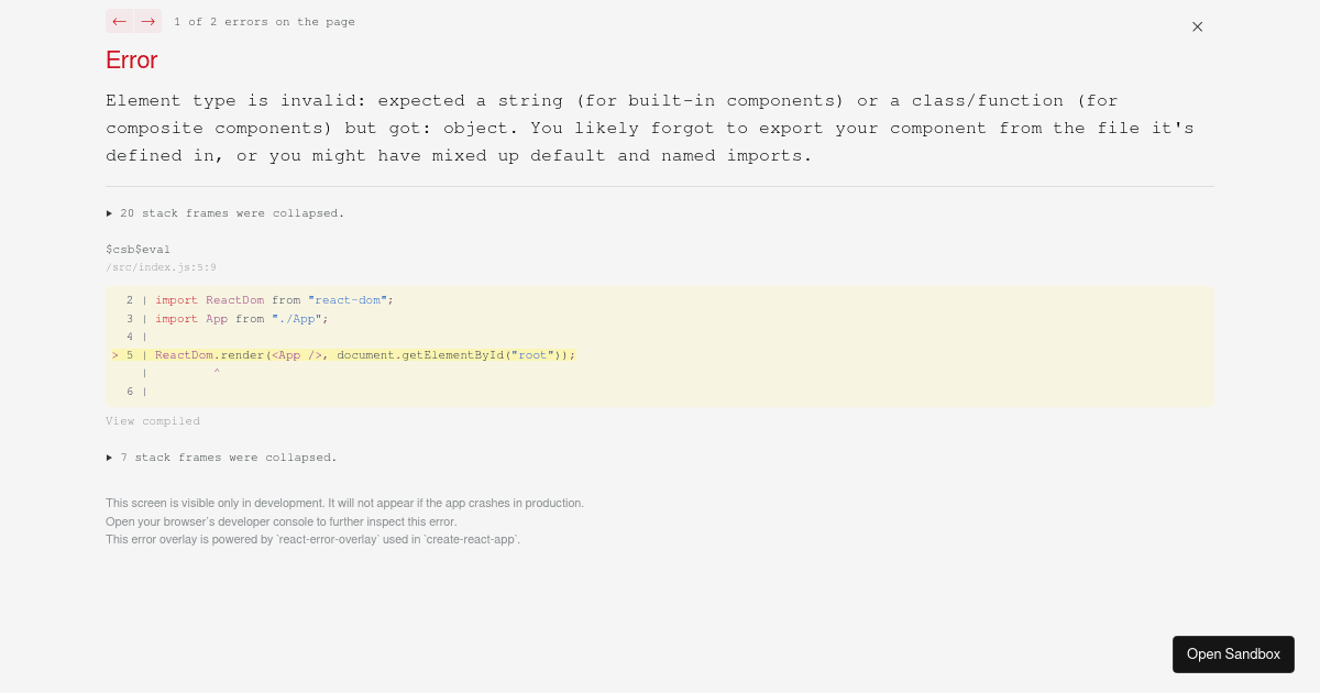 react - Codesandbox